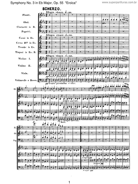 Partitura da música Symphony No. 3 `Eroica` v.4