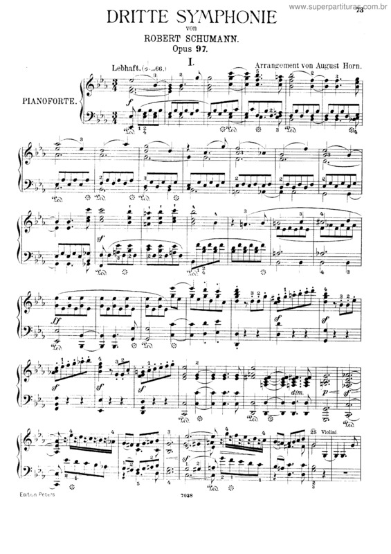 Partitura da música Symphony No. 3 in E-flat major