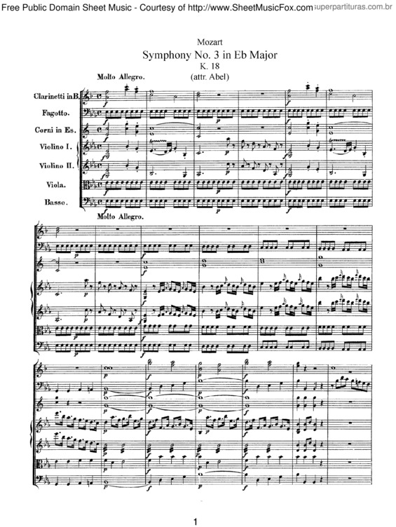 Partitura da música Symphony No. 3