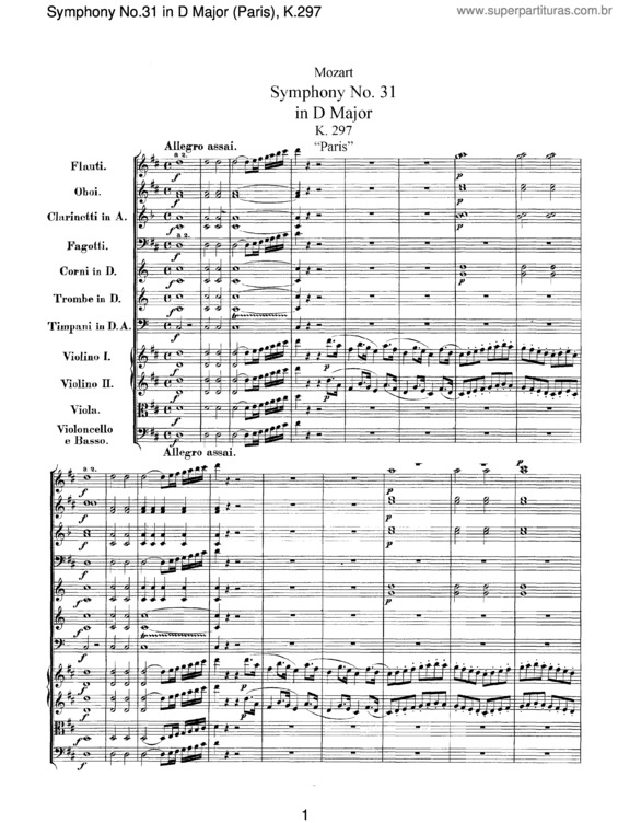 Partitura da música Symphony No. 31