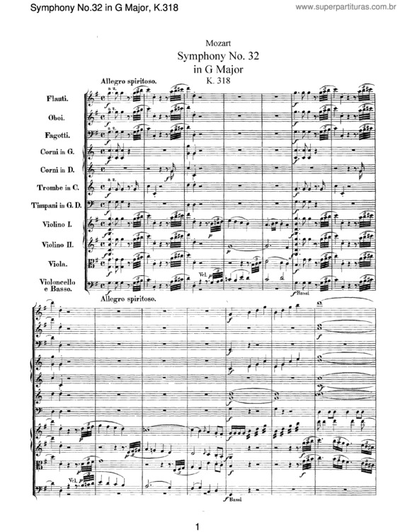 Partitura da música Symphony No. 32