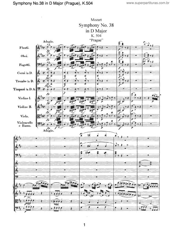 Partitura da música Symphony No. 38