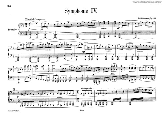 Partitura da música Symphony No. 4 in D Minor v.2