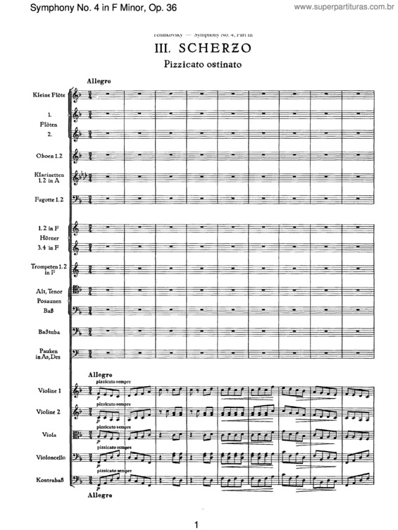 Partitura da música Symphony No. 4 v.6