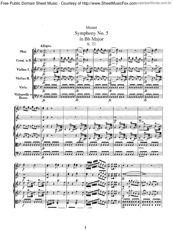 Partitura da música Symphony No. 5 v.2