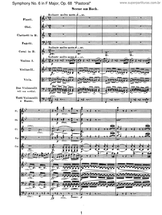 Partitura da música Symphony No. 6 `Pastoral` v.4