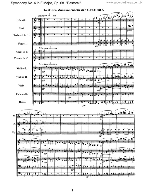 Partitura da música Symphony No. 6 `Pastoral` v.5