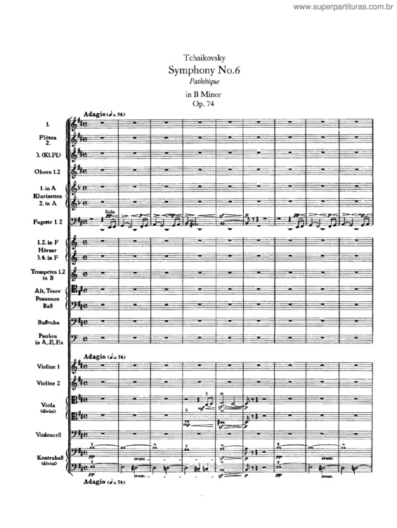 Partitura da música Symphony No. 6 `Pathétique` v.3