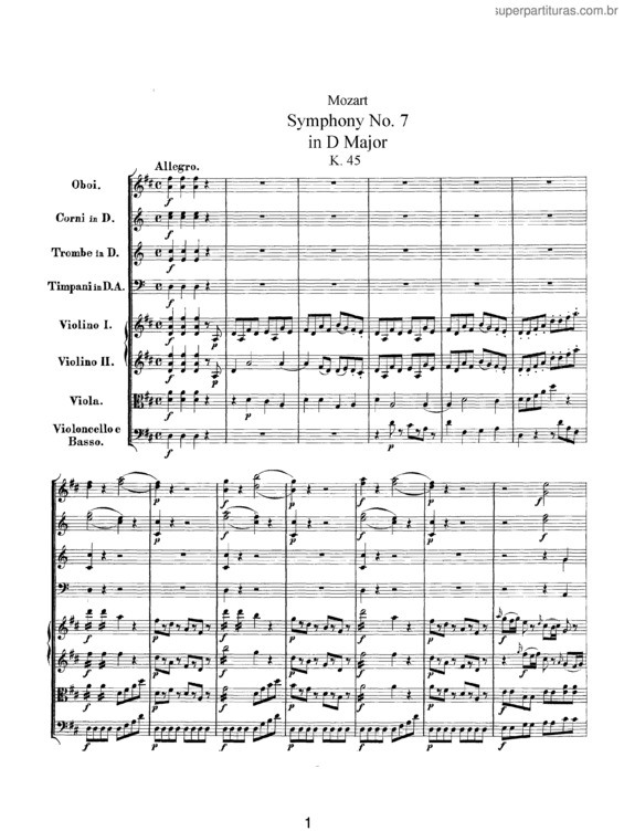 Partitura da música Symphony No. 7