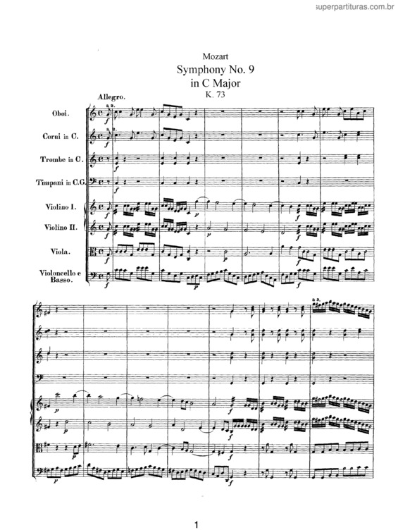 Partitura da música Symphony No. 9