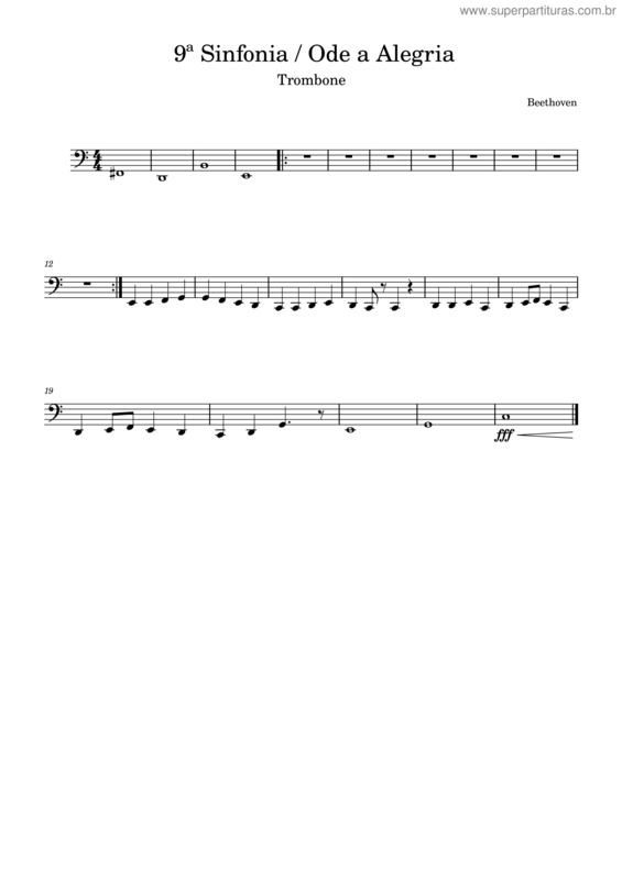 Partitura da música Symphony No.9, Op.125 – Ludwig Van Beethoven 9 Sinfonia