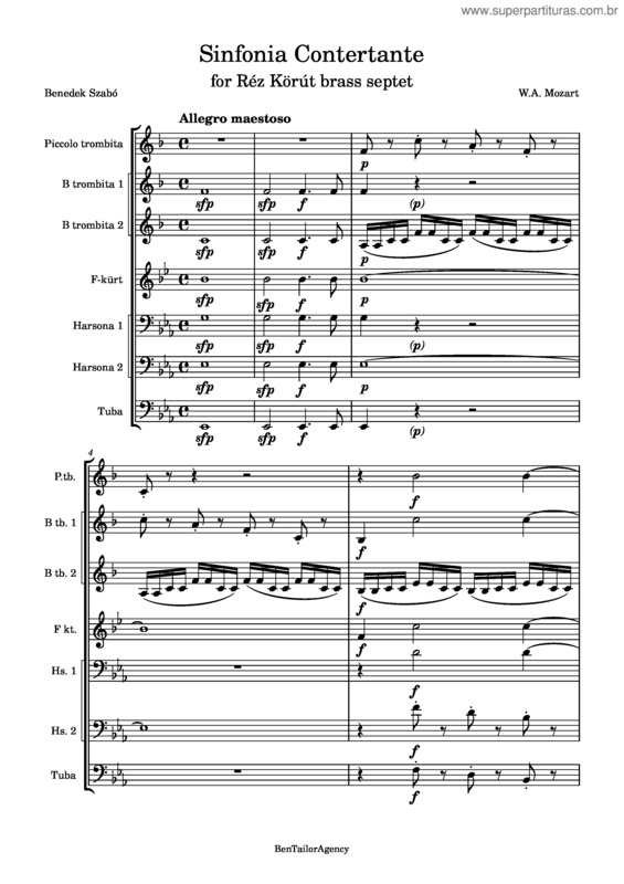 Partitura da música Szabó Benedek – Sinfonia Contertante