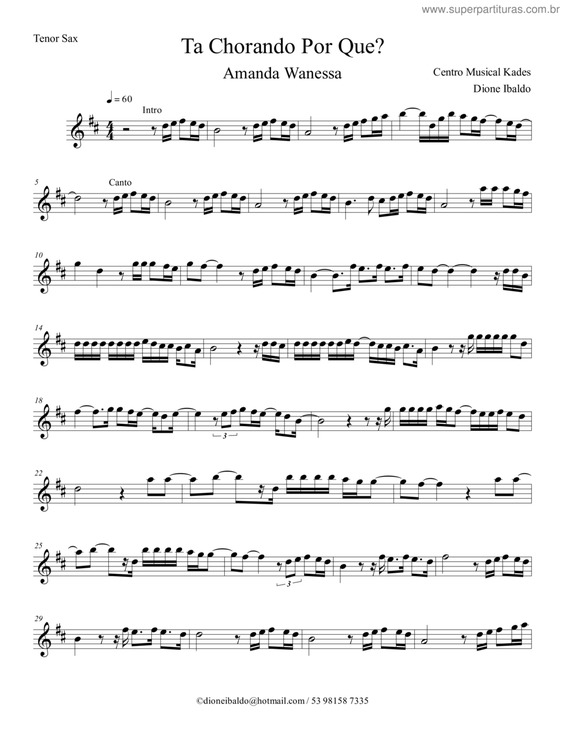 Partitura da música Ta Chorando Por Que?