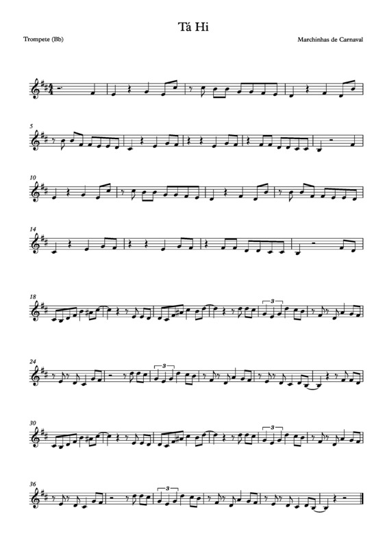 Partitura da música Tá Hi v.7