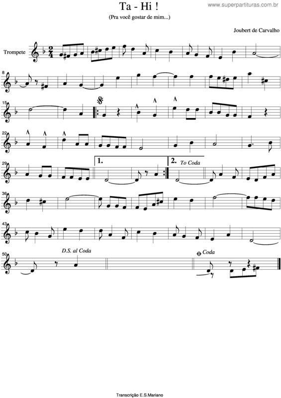 Partitura da música Ta-Hi