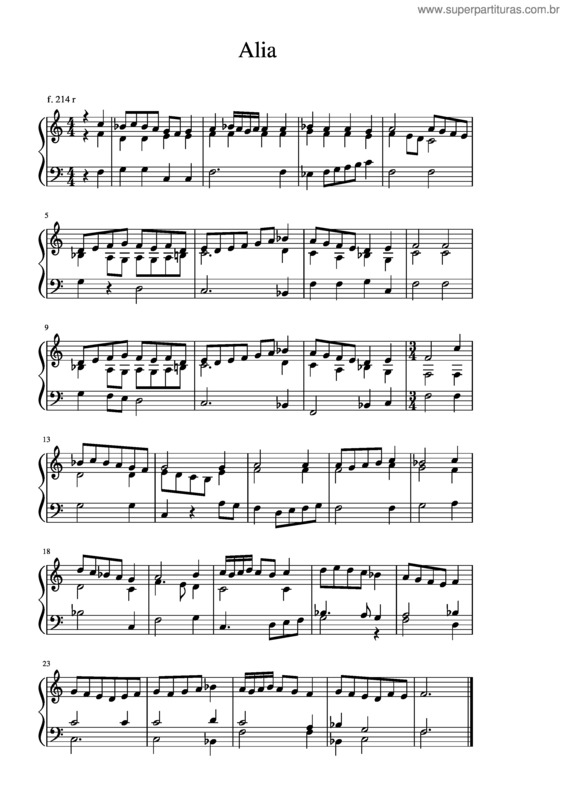 Partitura da música Tabulature Johannes Of Lublin    Alia