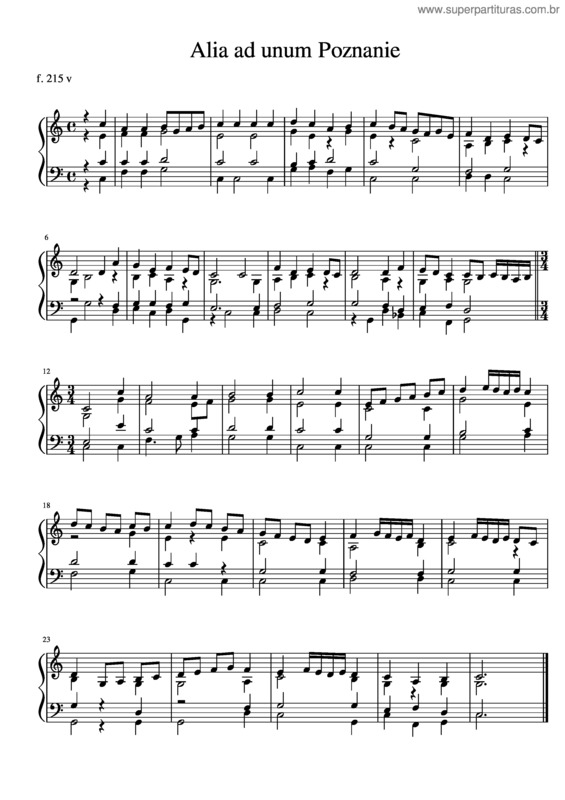 Partitura da música Tabulature Johannes Of Lublin   Alia Ad Unum Poznanie
