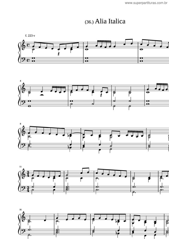 Partitura da música Tabulature Johannes Of Lublin   Alia Italica