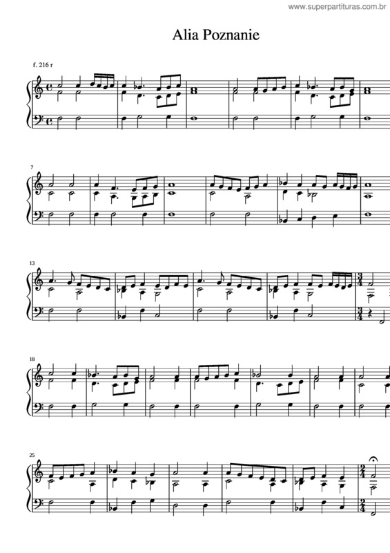 Partitura da música Tabulature Johannes Of Lublin   Alia Poznanie