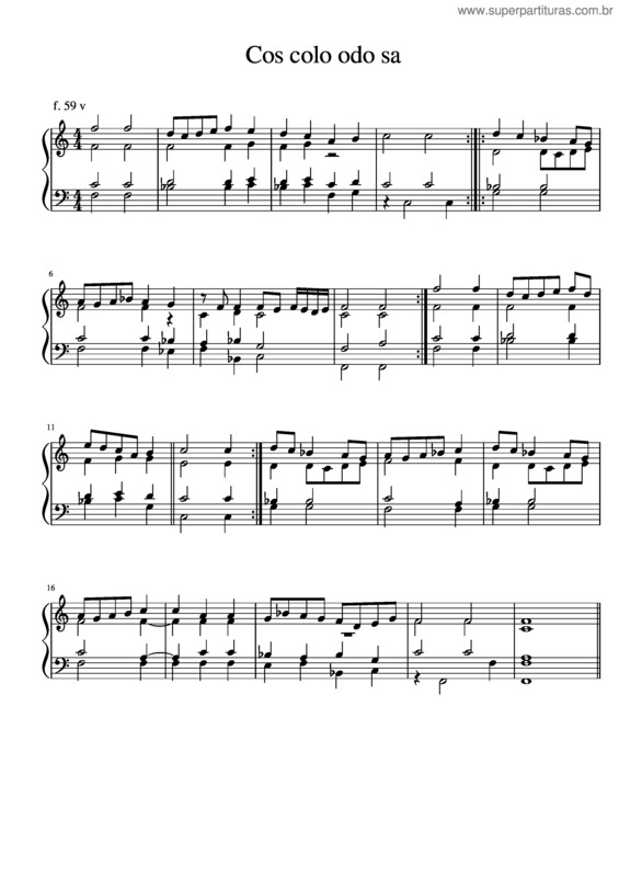 Partitura da música Tabulature Johannes Of Lublin   Cos Colo Odo Sa