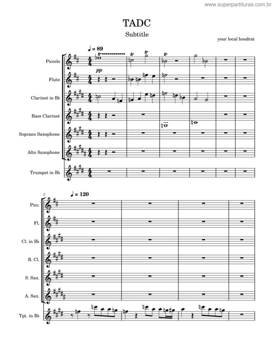 Partitura da música Tadc