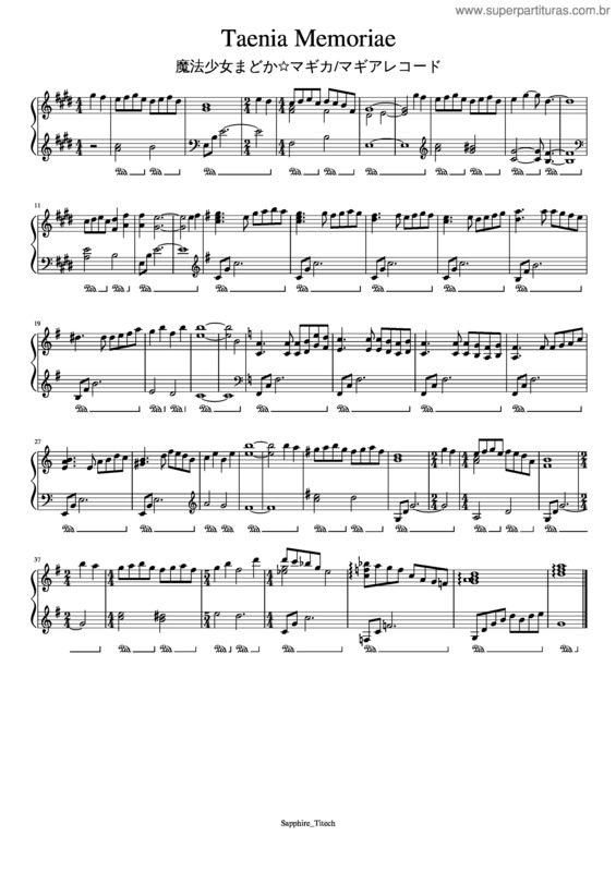 Partitura da música Taenia Memoriae
