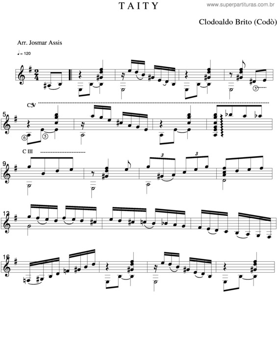 Partitura da música Taity