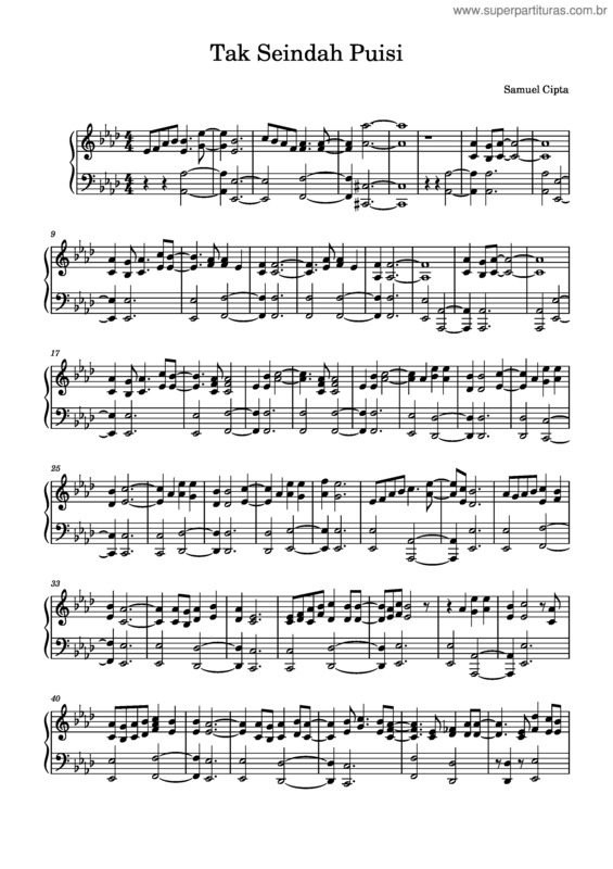 Partitura da música Tak Seindah Puisi – Samuel Cipta