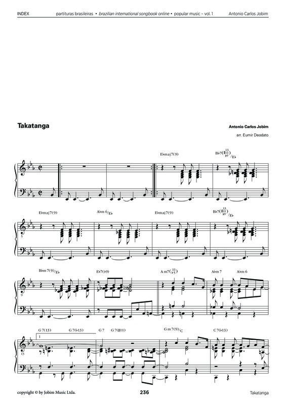 Partitura da música Takatanga