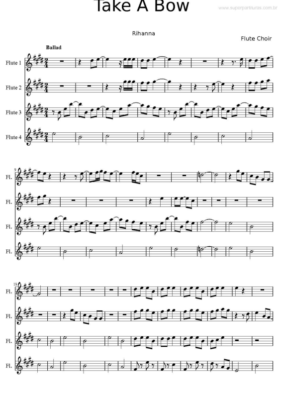 Partitura da música Take a Bow v.3