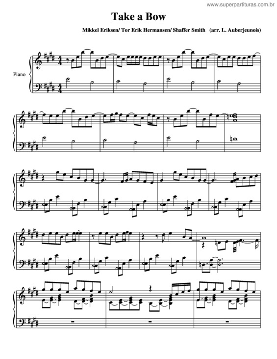 Partitura da música Take A Bow v.8