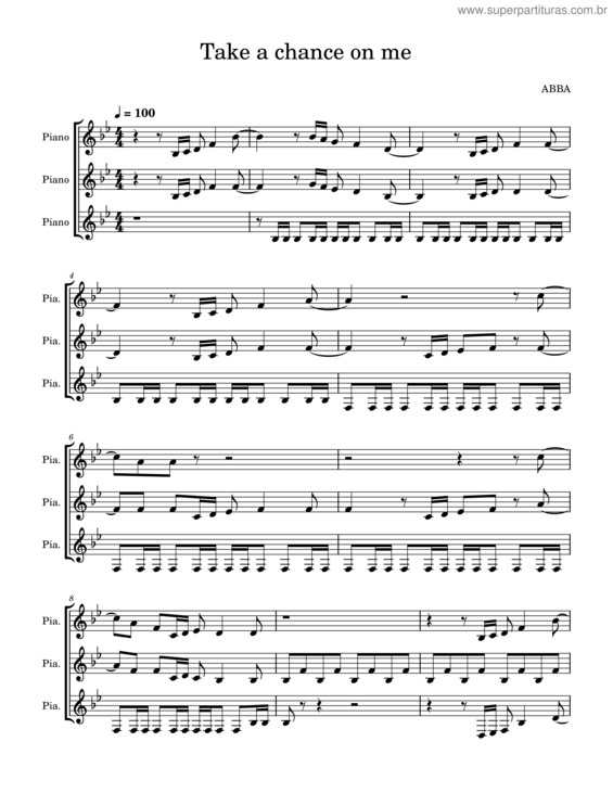 Partitura da música Take A Chance On Me v.11