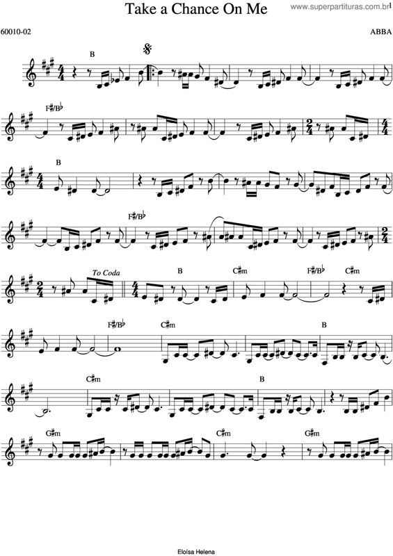 Partitura da música Take A Chance On Me v.6