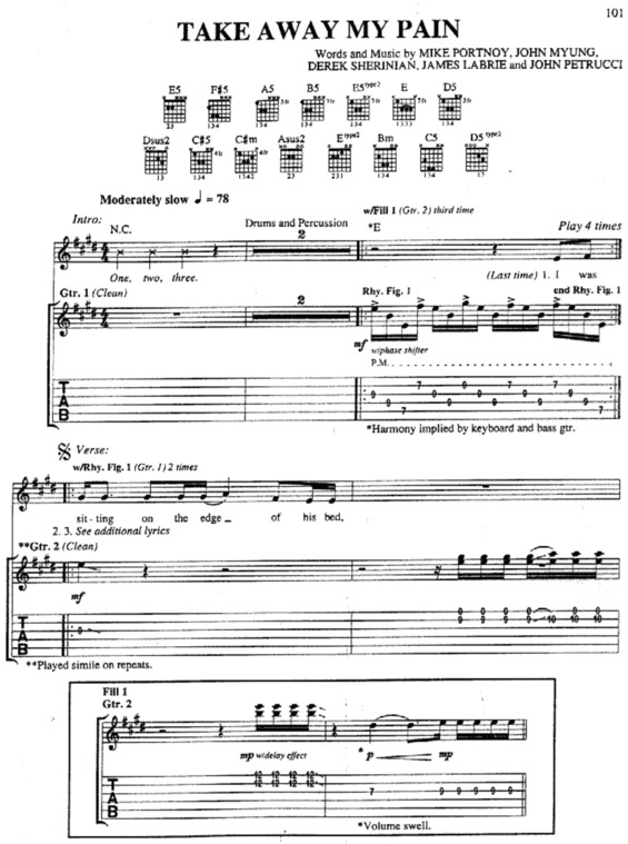 Partitura da música Take Away My Pain