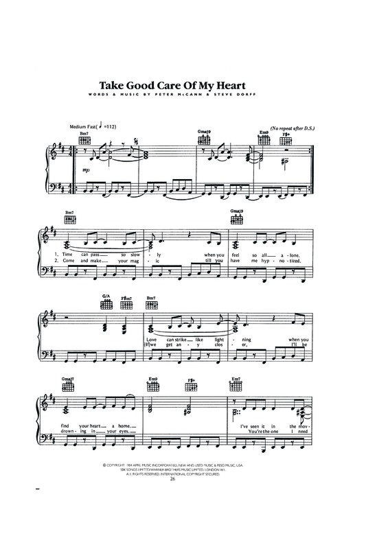 Partitura da música Take Good Care Of My Heart v.3