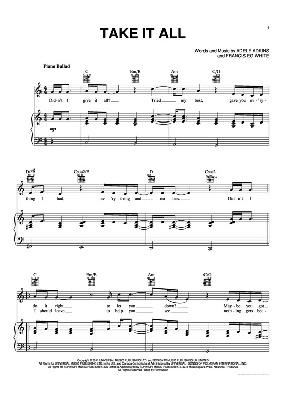 Partitura da música Take It All v.3