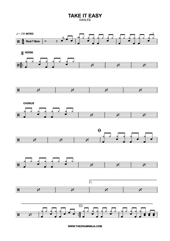 Partitura da música Take It Easy v.2