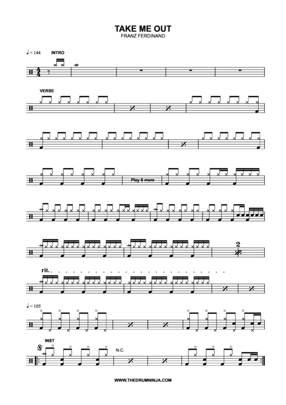 Partitura da música Take Me Out v.2