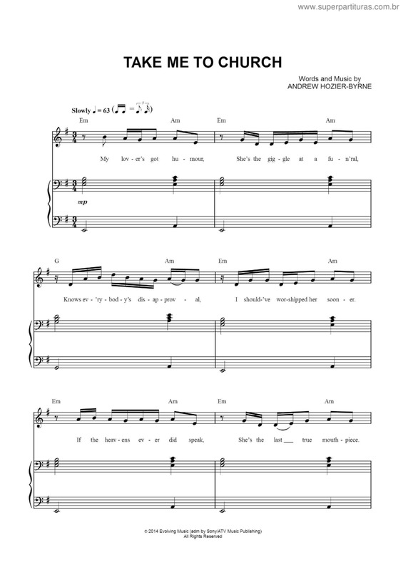 Partitura da música Take me to church