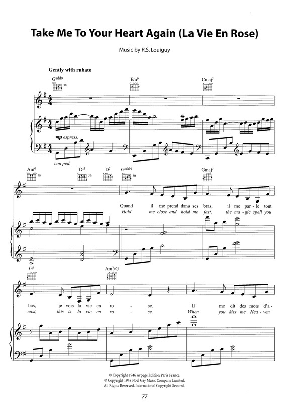 Partitura da música Take Me To You Heart Again (La Vie En Rose)