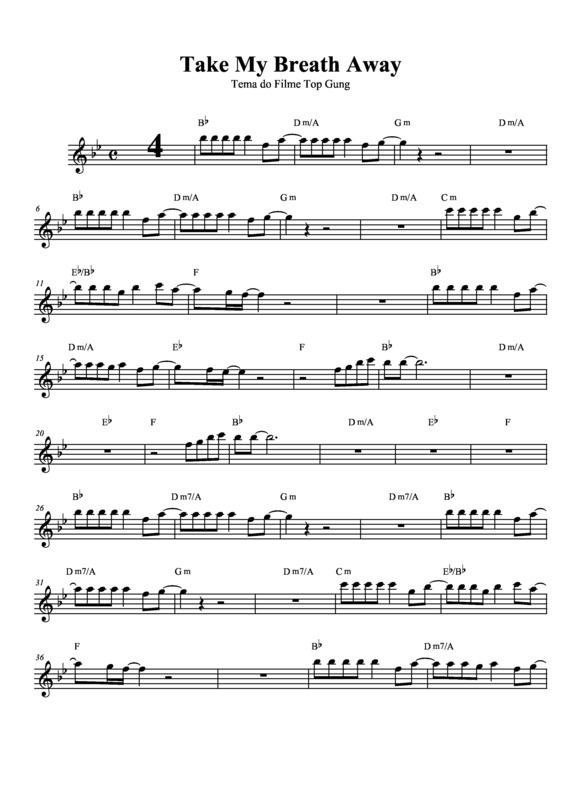 Partitura da música Take My Breath Away (Tema do Filme Top Gun) v.2