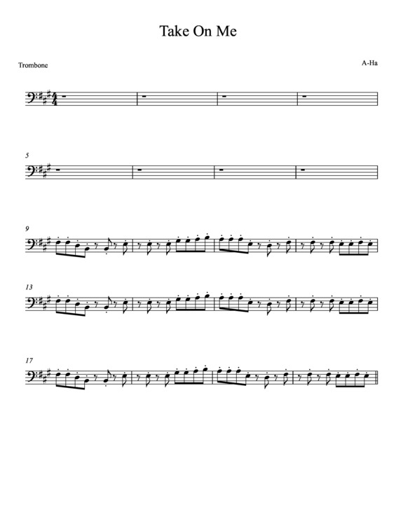 Partitura da música Take On Me v.15