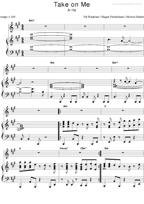 Partitura da música Take on Me v.5