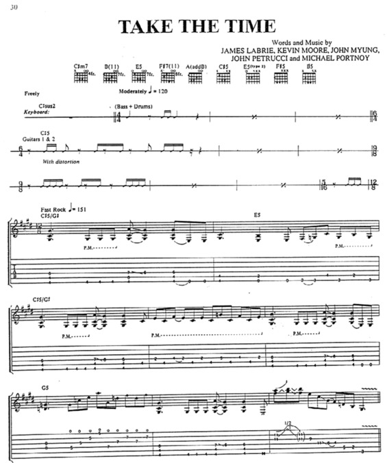 Partitura da música Take The Time