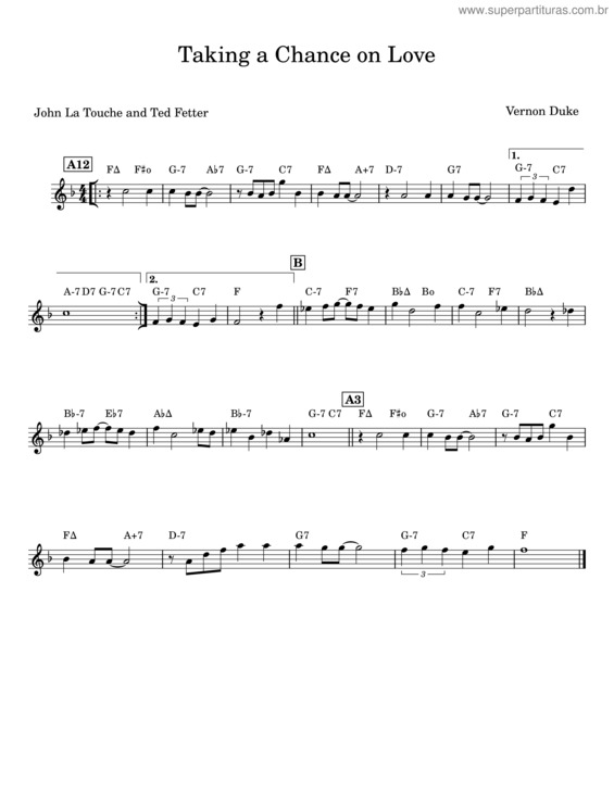 Partitura da música Taking A Chance On Love  – Vernon Duke v.2