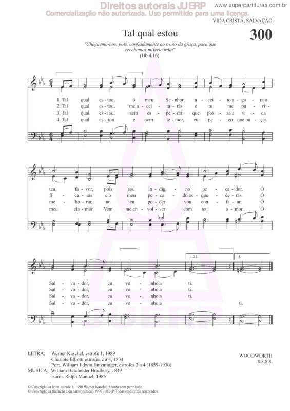 Partitura da música Tal Qual Estou - 300 HCC v.2