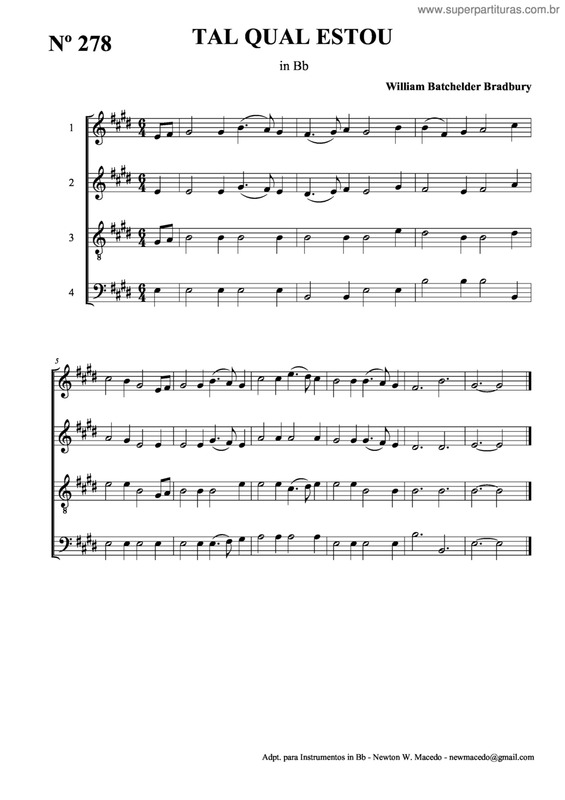 Partitura da música Tal Qual Estou v.6