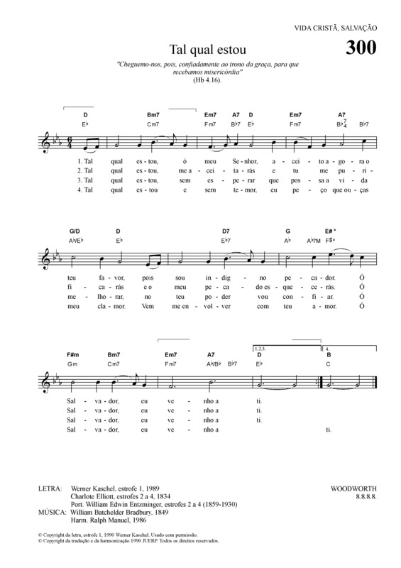 Partitura da música Tal Qual Estou