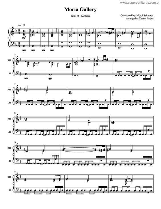 Partitura da música Tales Of Phantasia – Moria Gallery