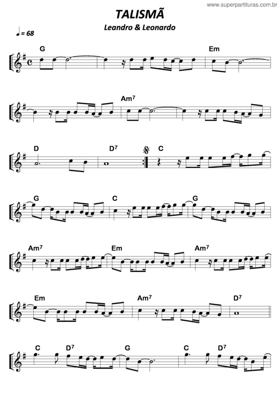 Partitura da música Talismã v.6